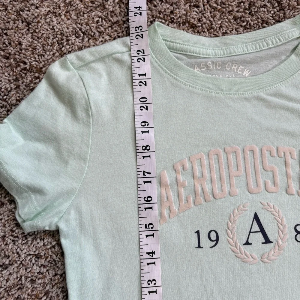 Aeropostale Classic Crew Mint Short Sleeve Tee Size Small
